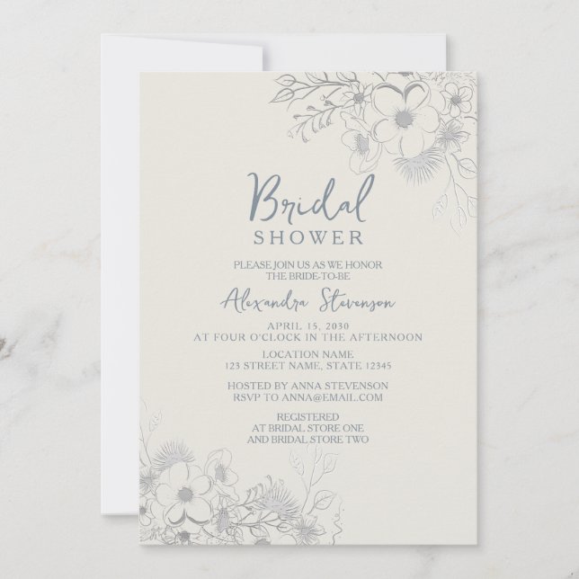 Vintag Boho Floral Brautparty Einladung (Vorderseite)