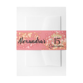 Vintag Boho Rose Gold Rustikale Quinceñera Spanisc Einladungsbanderole