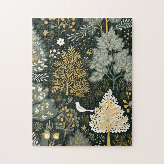 Vintag Boho White Green Gold Weihnachtsbaumen (Vertikal)