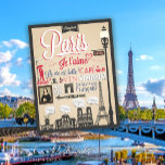Vintag Bonjour Paris Postkarte<br><div class="desc">Mit dieser Vintagen Bonjour Paris Postkarte, die von Mylini Design sorgfältig entworfen wurde, können Sie die Gedächtnisspur erkunden. Diese bezaubernde Postkarte erfasst die zeitlose Schönheit und Romantik von Paris in einer schönen Retro-Ästhetik. Die Vorderseite der Karte zeigt eine atemberaubende Darstellung des ikonischen Eiffelturms, während die Rückseite viel Platz für Ihre...</div>