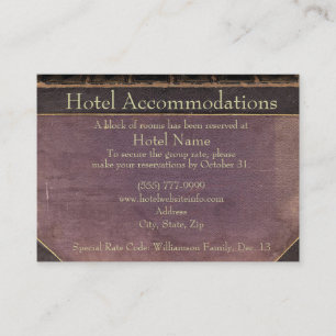 Vintag Book Hotel Unterkunft Eintrittskarten Begleitkarte