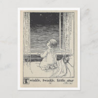 Vintag Book Illustration Twinkle Star