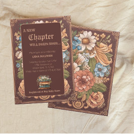 Vintag Book New Chapter Floral Baby Dusche Einladung