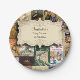 Vintag Books Baby Dusche Pappteller