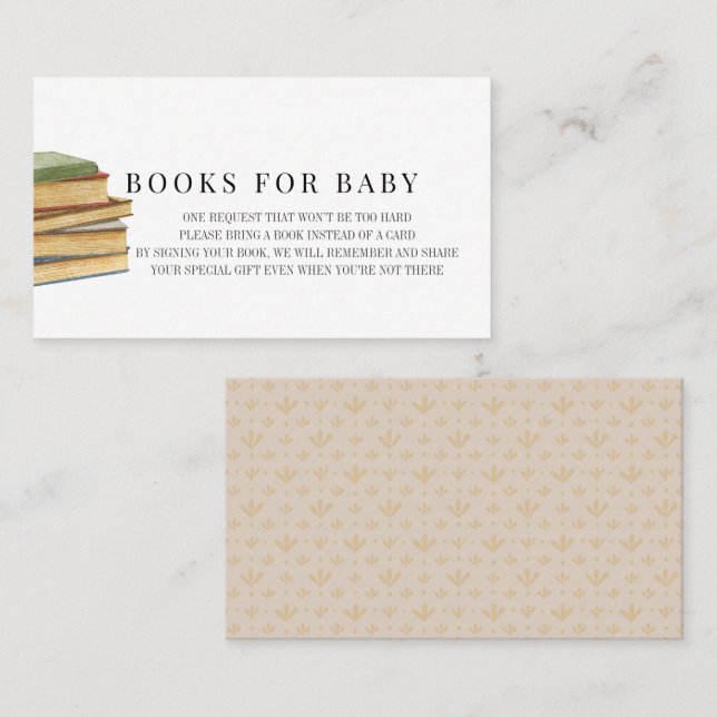 Vintag Books Baby Shooting Book Request Visitenkarte (Vorne/Hinten)