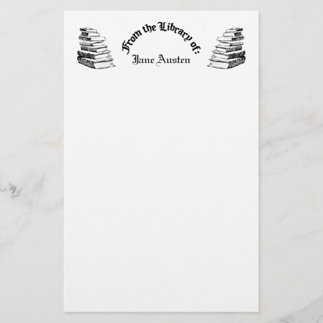 Vintag Books Custom Stationery Briefpapier (Vorderseite)