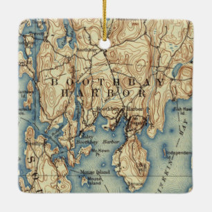 Vintag Boothbay Harbour ME Keramikornament