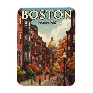 Vintag Boston Beacon Hill Travel Magnet