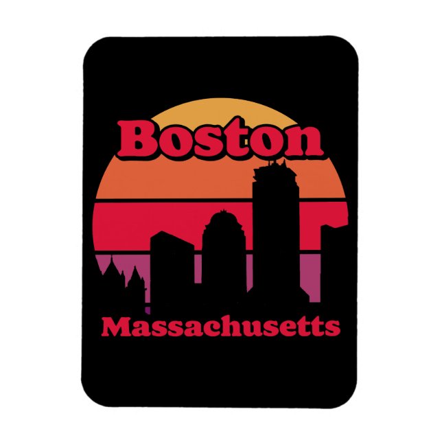 Vintag Boston Massachusetts Magnet (Vertikal)