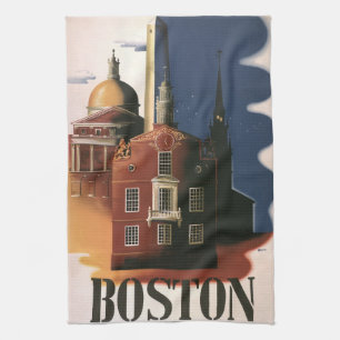 Vintag Boston, Massachusetts Paul Reveres Reise Geschirrtuch