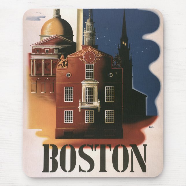 Vintag Boston, Massachusetts Paul Reveres Reise Mousepad (Vorne)