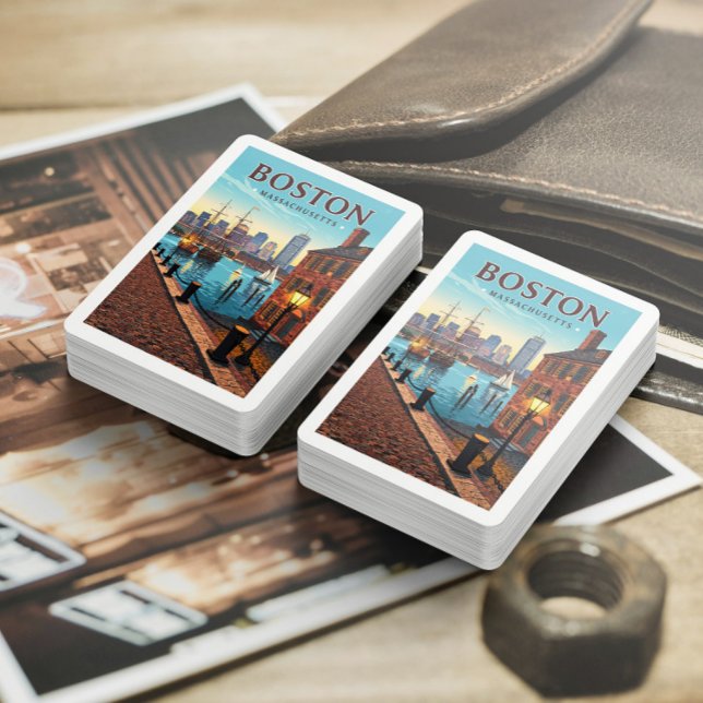 Vintag Boston Massachusetts Spielkarten (Von Creator hochgeladen)