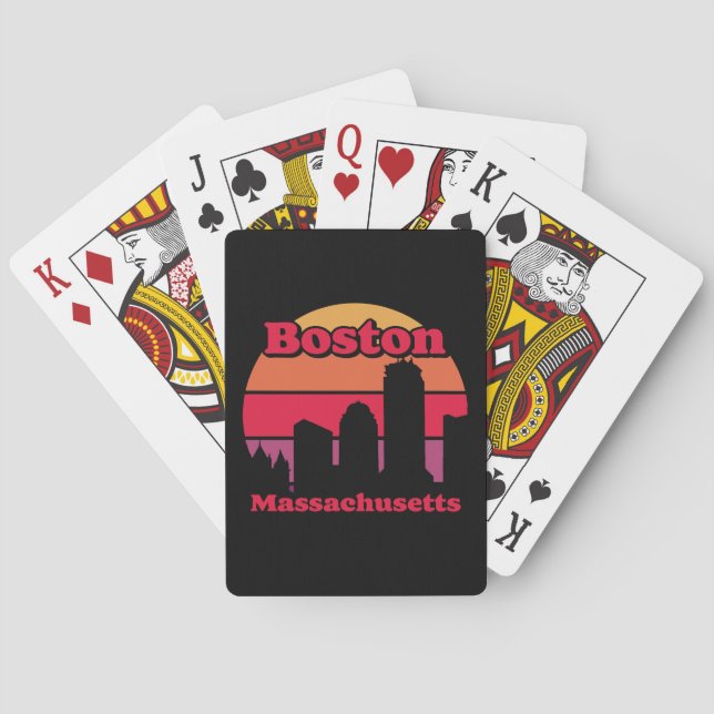 Vintag Boston Massachusetts Spielkarten (Rückseite)