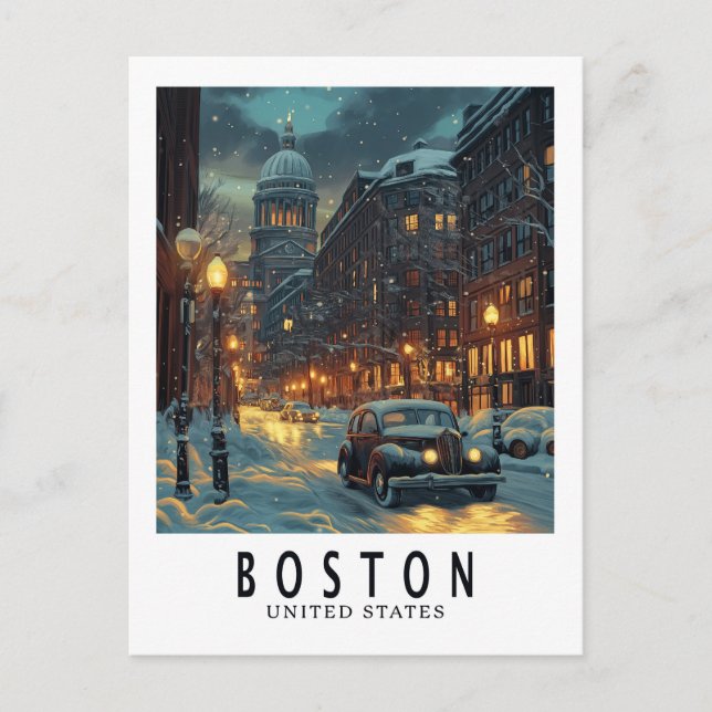Vintag Boston Postkarte (Vorderseite)