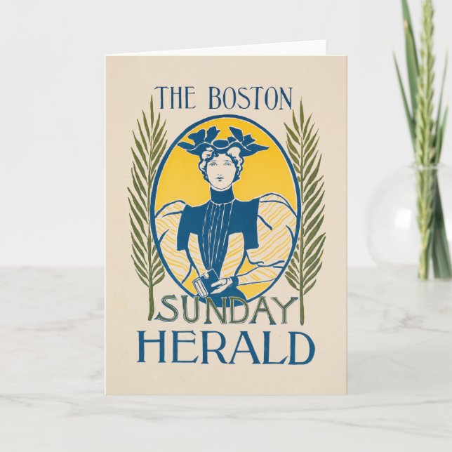 Vintag Boston Sunday Herald Karte (Vorderseite)