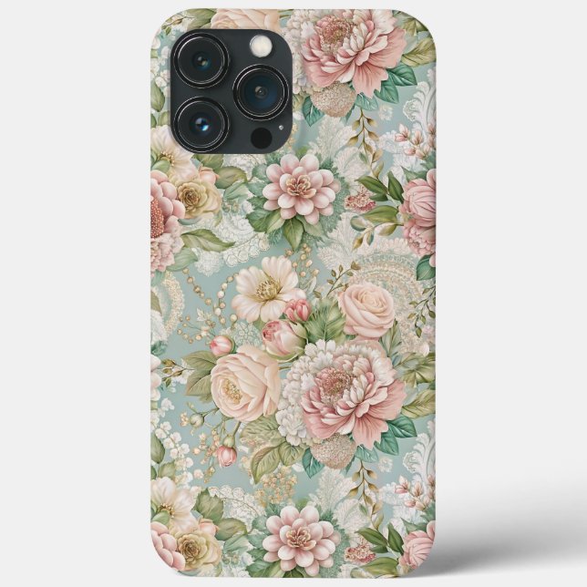 Vintag, botanisch, Girly Case-Mate iPhone Hülle (Rückseite)