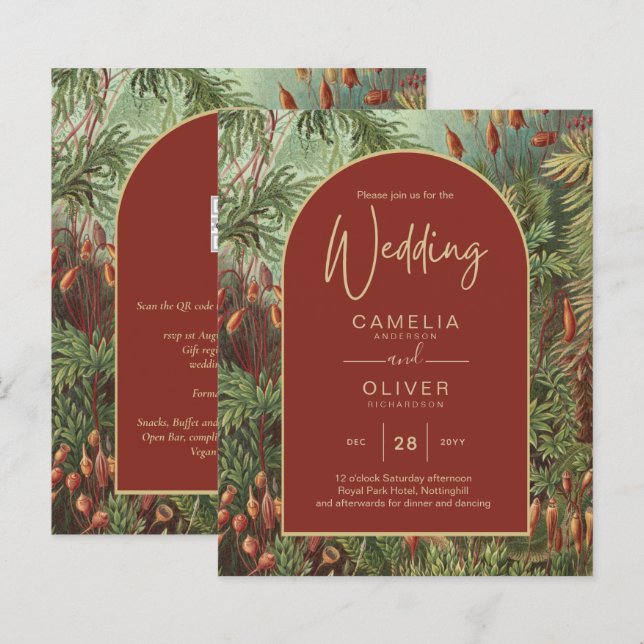 Vintag Botanische Terracotta Florals Arch WEDD (Vorne/Hinten)