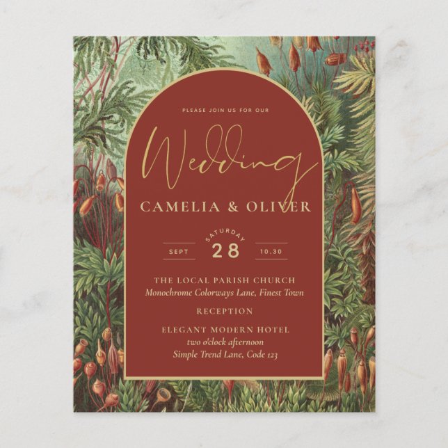 Vintag Botanische Terracotta Florals Arch WEDD Flyer (Vorne)