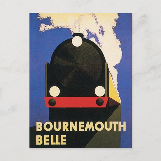 Vintag Bournemouth Belle Train Poster Postkarte (Vorderseite)