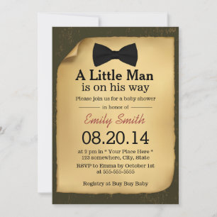 Vintag Bow Krawatte Little Man Baby Shower Einladu Einladung