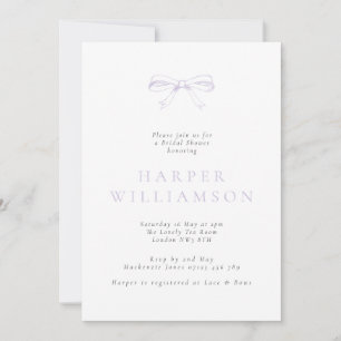 Vintag Bow Lilac Brautparty Einladung
