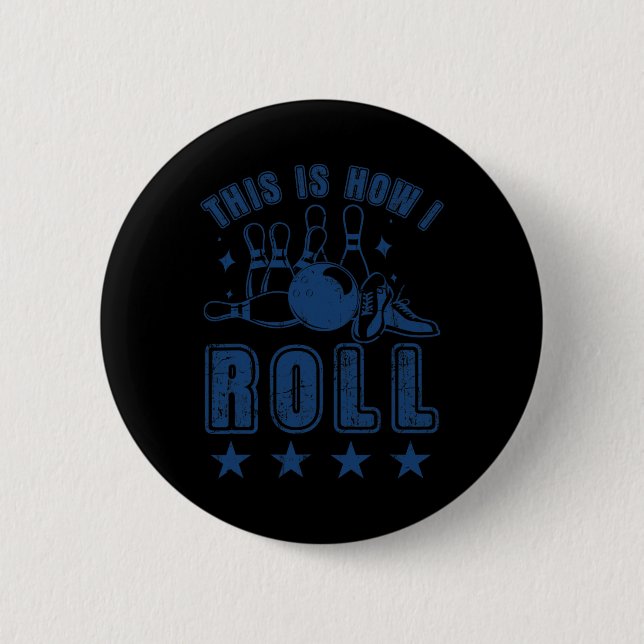 Vintag Bowling Bowler Button (Vorderseite)