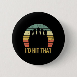 Vintag Bowling Team Fun Retro Bowler Sportbowl Button
