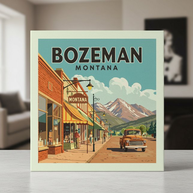 Vintag Bozeman Montana Fliese (Von Creator hochgeladen)