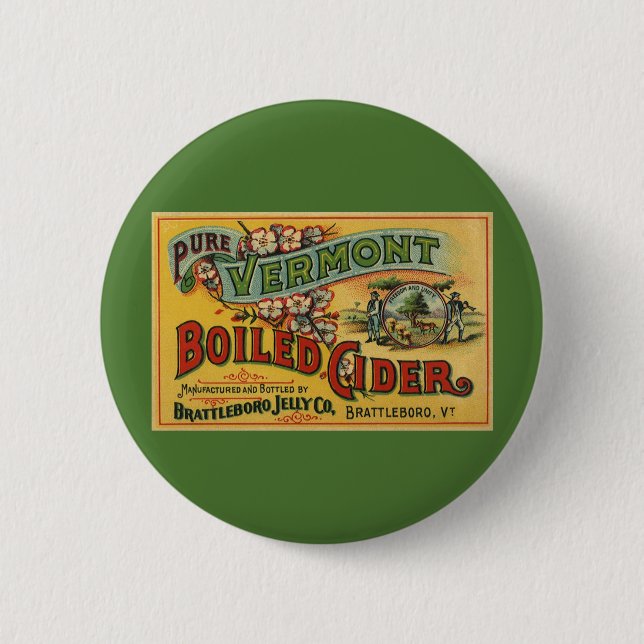 Vintag Brattleboro Jelly Boiled Cider Vermont Button (Vorderseite)
