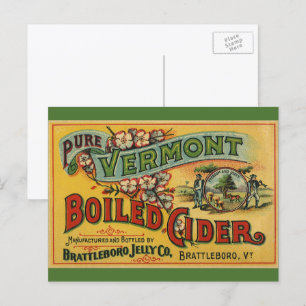 Vintag Brattleboro Jelly Boiled Cider Vermont Postkarte