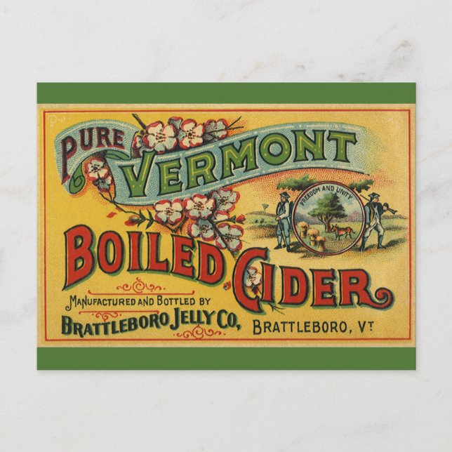 Vintag Brattleboro Jelly Boiled Cider Vermont Postkarte (Vorderseite)