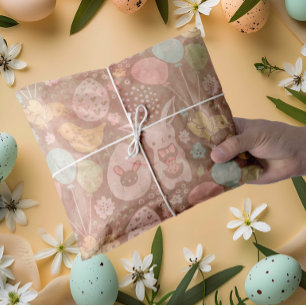 Vintag-braun-farbiges Ostern Seidenpapier