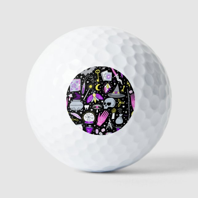 Vintag-braun-orange Tartan kariert. Golfball (Vorderseite)
