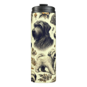 Vintag Briard Hund Nahtlos Thermosbecher