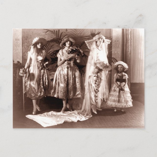 Vintag Bridal Fashion Postkarte (Vorderseite)