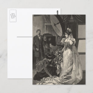 Vintag Bride, Bridal Portrait mit Fotograf Postkarte