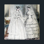 Vintag Bride Wedding Dress Magnet<br><div class="desc">Vintage Brautbräute mit Hochzeitskleider aus dem Jahr 1850 - dieses Design zeigt Vintage Brautbräute,  die ihre Kleider tragen. Personalisieren Sie unsere Hochzeitseinladungen und Hochzeitsgeschenke,  um die Details zu ändern. Klicken Sie auf den Button "Anpassen",  um Ihre eigenen Fotos und noch mehr Hochzeitstext hinzuzufügen.</div>