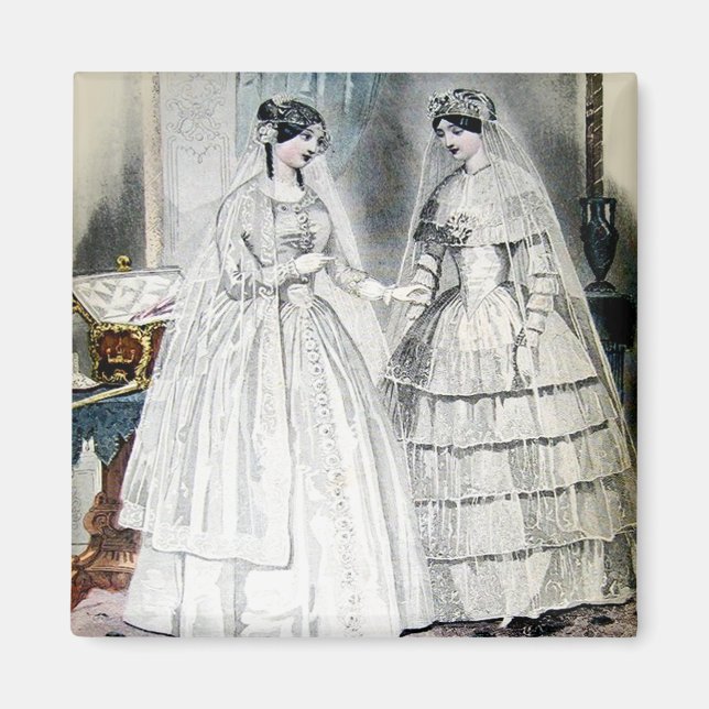 Vintag Bride Wedding Dress Magnet (Vorne)