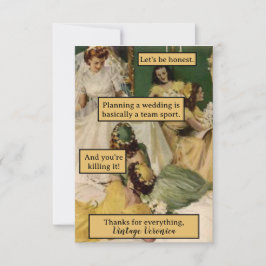 Vintag Bridesmaid Personalisiert Danke, Geschenk Dankeskarte