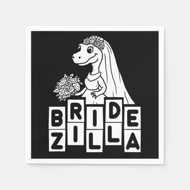 Vintag Bridezilla Wedding Bachelorette Serviette (Vorderseite)