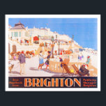 Vintag Brighton Travel Poster<br><div class="desc">Schönes digital restauriertes hochauflösendes Reproduktionsbild eines Vintagen Tourenplakats für Brighton England aus der Jahrhundertwende. Die Engländer genießen seit über 250 Jahren die Freuden der Brighton Küste. Erst 1750 begann die 100 Kilometer südlich von London gelegene Küstenstadt ihre Umwandlung vom Fischerdorf in einen Badeort für Londoner, um die gesundheitlichen Vorteile von...</div>