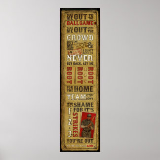 Vintag bringen Sie mich raus in die Ballgame Print Poster