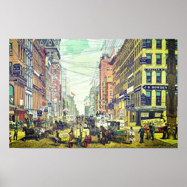 Vintag Broadway, NYC (1880er) Poster (Vorne)