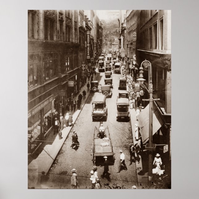 Vintag Bromfield Street Boston Massachusetts 1916 Poster (Vorne)