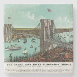 Vintag Brooklyn Bridge Lithograph Steinuntersetzer