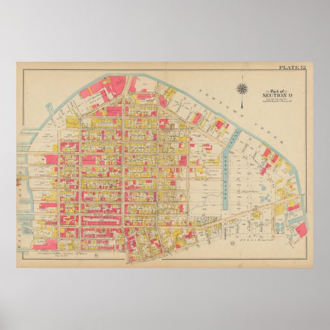 Vintag Brooklyn Map | George Washington Bromley Poster (Vorne)