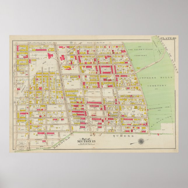 Vintag Brooklyn Map | George Washington Bromley Poster (Vorne)