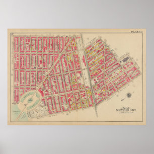 Vintag Brooklyn Map   George Washington Bromley Poster