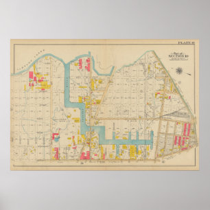 Vintag Brooklyn Map   George Washington Bromley Poster