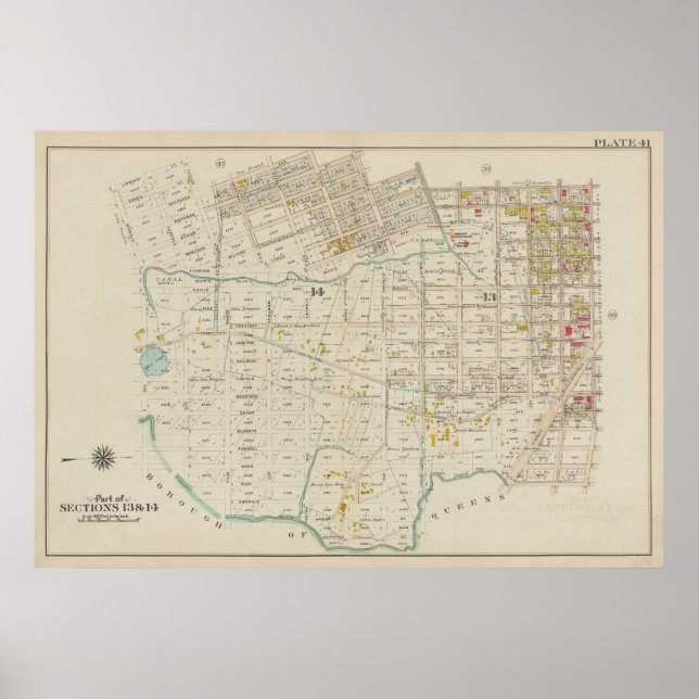 Vintag Brooklyn Map | George Washington Bromley Poster (Vorne)